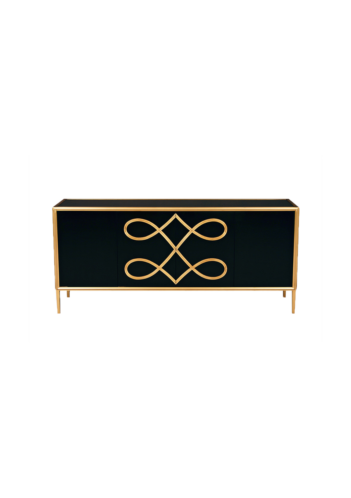 Sideboard with brass Greek key